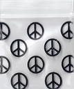 Multi Peace Symbols 1x1 Inch Plastic Baggies 1000 pcs.