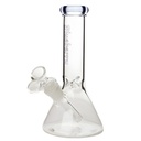 8 Inch Mini Glass Beaker Bong with Ice Pinch and Color Accents from Blueberry