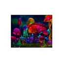 Space Mushroom Planet UV Reactive Tapestry -  78X59