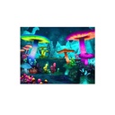 Glowing Mushrooms by the Lake UV Reactive Tapestry Tapestry - 60x51