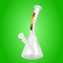 8 Inch DANK Mini Beaker Bong with Angle Mouth Piece and Rasta Color Bottom Print