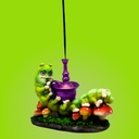 Caterpillar Smoking a Hookah Vertical Incense Burner - Whimsical Aromatherapy Decor