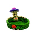 Fantasy Forest Hand-Painted Chilling Mushroom Face Ashtray in Cold Cast Resin