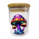 Tarro de Vidrio Ultra Violeta Amanita Mini | 200ml | Tapa de Bambú con Sello de Silicona