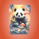 Panda in Enchanted Mushroom World Small Metal Rolling Tray